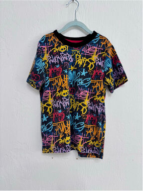 Boys Highland Originals Graffiti Print Short Sleeve Tee, Size 8, Black